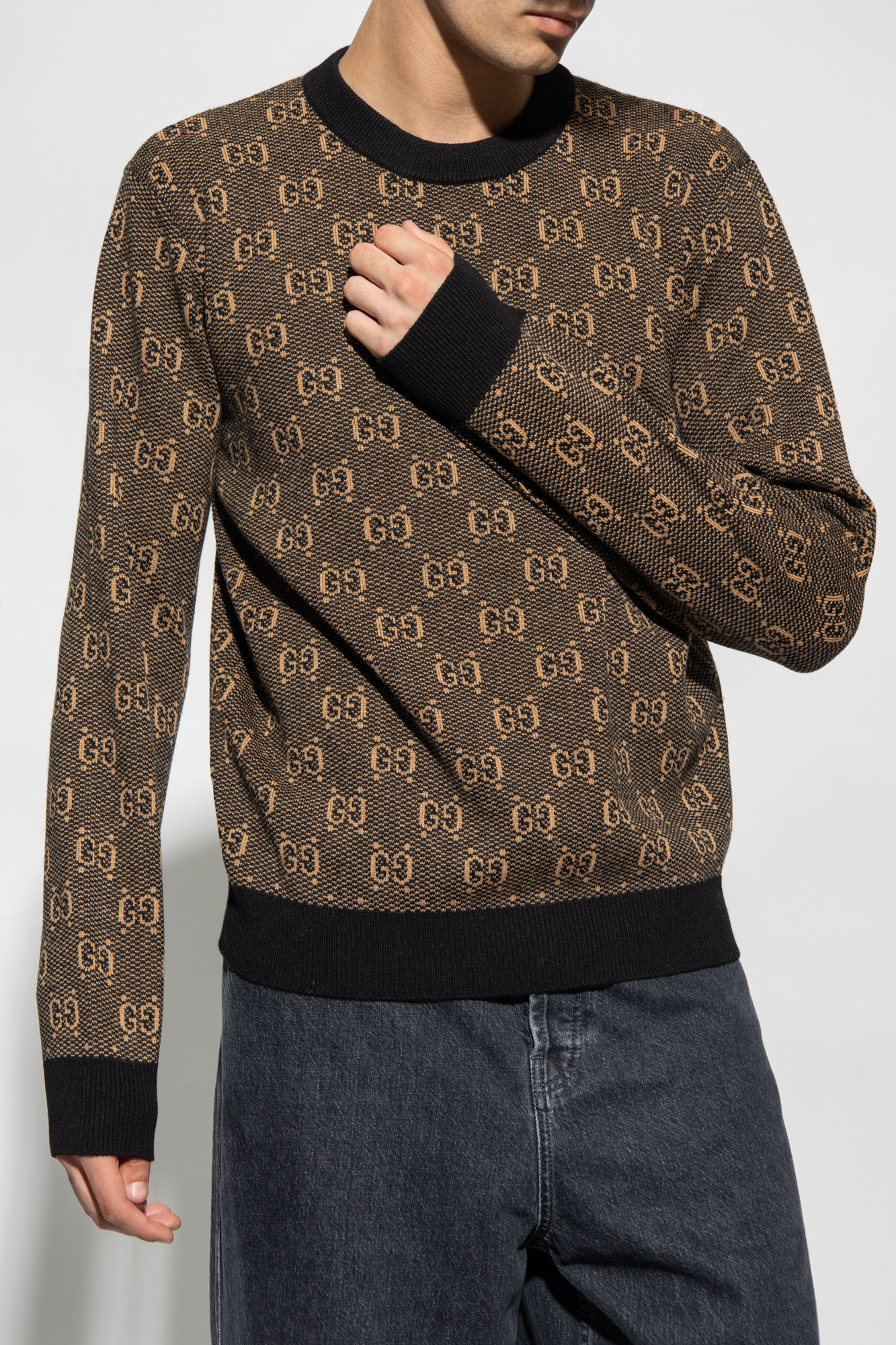 【送料&関税込】Gucci Wool Sweater GUCCI Knit & Sweater Wool (thick XL BRW Plain 636327 XKBJD